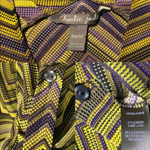 Anthropologie Charlie Jade Silk Chevron Blouse - Picture 8 of 8